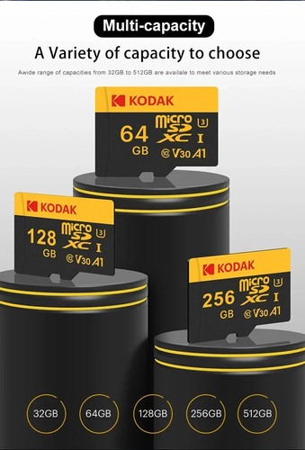 KODAK MICRO SD ⭐ 32/64/128/256 GB ⭐ TESTED ✅ Smartphone Switch OLED Memory Card - Zdjęcie 2 z 11