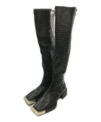 YELLO Dragon Skin Knee-High Boots black | eBay