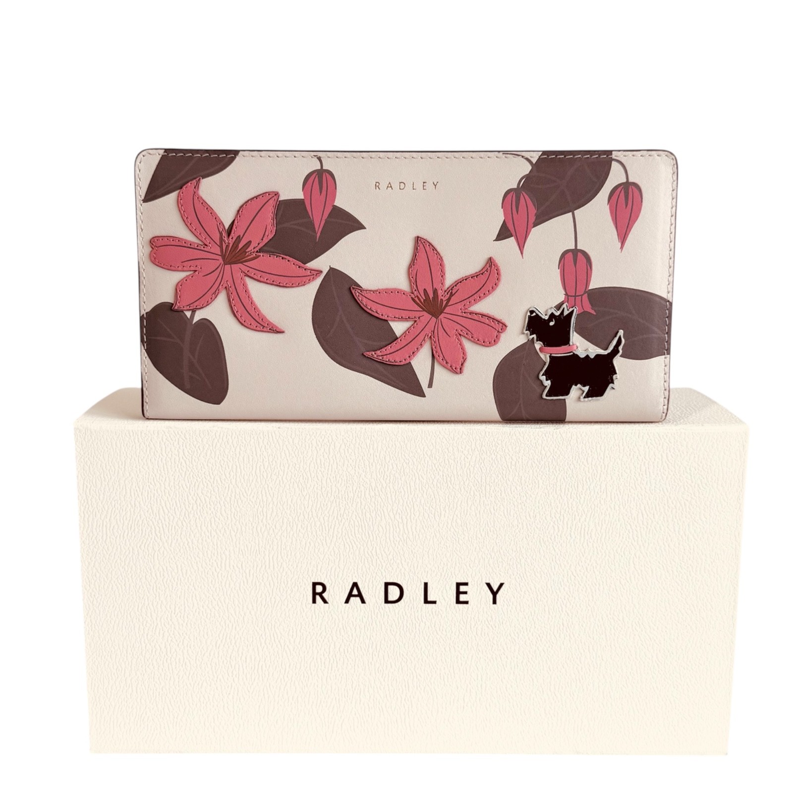 Radley Salt Leather Large Coin Card Wallet Boxed - Pretty Petals - RRP £99 - New