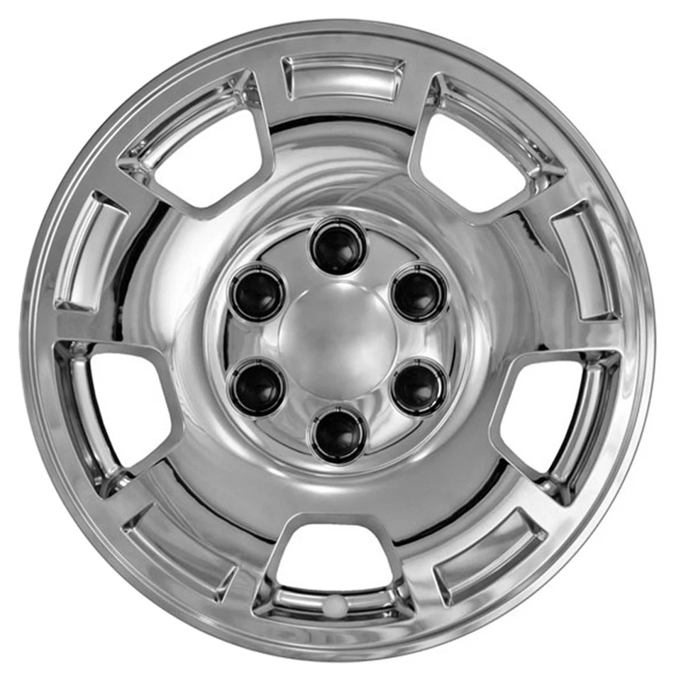 4 tampas completas de cubo de rodas cromadas 6 lugares 17" para Silverado Tahoe Suburban - Imagem 2 de 4