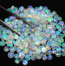 2-3mm Natural Welo Ethiopian Fire Opal Faceted Roundell Loose Beads Gemstone