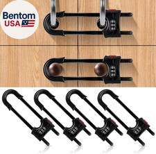 4 Pack Cabinet Locks with Combination U Shaped Sliding Cabinet Door Lock Child P