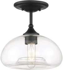 Meridian M60017 1 Light 11"W Semi-Flush Ceiling Fixture - Black