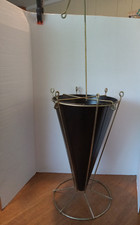 VINTAGE / ANTIQUE ART DECO BLACK METAL VICTORIAN UMBRELLA STAND UMBRELLA SHAPED