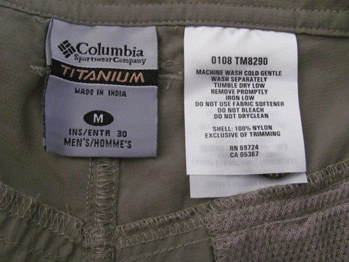 Columbia Titanium Convertible Cargo Pants-Omni-Dry-Green-Nylon -Men's Size Med - Picture 8 of 10
