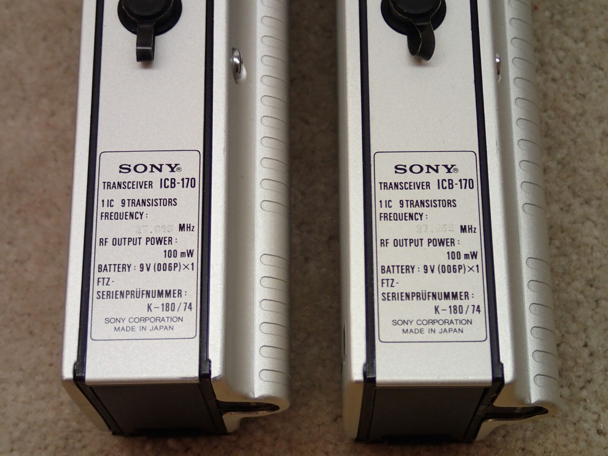 SONY - SONY 100mwトランシーバーICB-170 Sony ICB-170 Vintage Walkie Talkie Pair Nice with Cases Made
