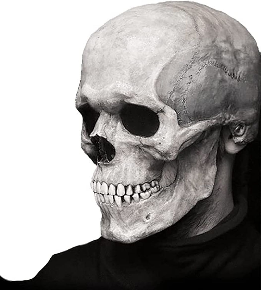Horror-Shop Totenschädel Maske Deluxe – Mit Beweglichem Kiefer, Aus Latex, Handbemalt, Für Halloween & Partys