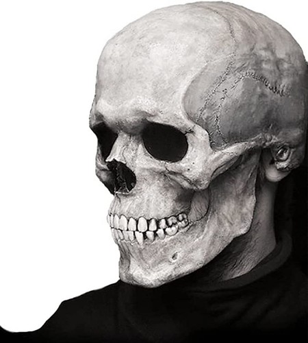 Totenkopf Maske mit beweglichem Kiefer Horror Maske Schädel Halloween - Bild 3 von 6