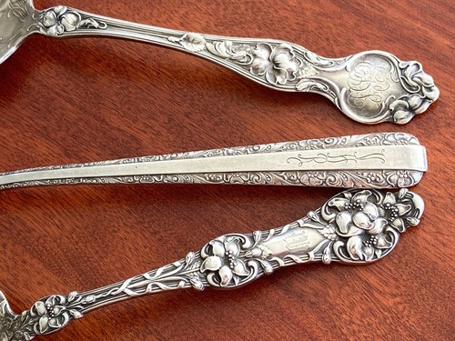 3 Alvin Old Orange Blossom, Towle Candelight, RWS Sterling Silver Serving Spoons - Picture 8 of 12