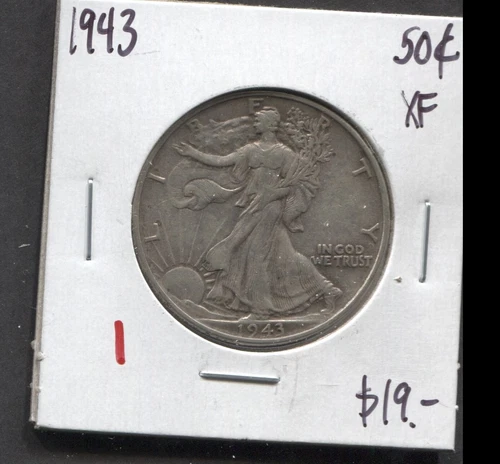 1943-Liberty Walking Half Dollar-XF