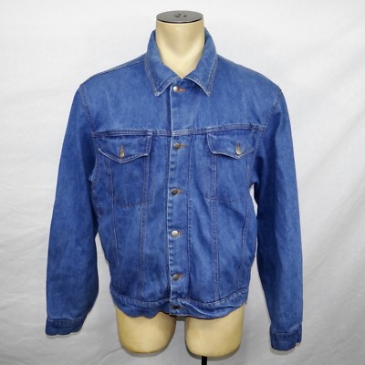 Vtg Mens Wrangler Hero blue jean denim jacket size Large