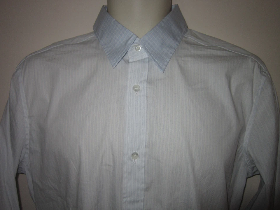 GUCCI Dress Shirt Slim Fit Blue Cotton Blend Made in Italy Sz 40 / US 15-3/4 - Image 2 of 4