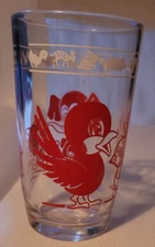Vintage Kraft Cheese Spread Glass Jar Red Ducks Elephants Fancy Swanky Swig