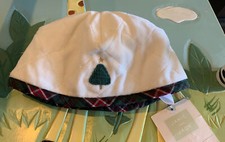 NEW RARE 2012 JANIE AND JACK BABY 6-12 MONTHS HOLIDAY SOFT WHITE /KNIT TREE HAT