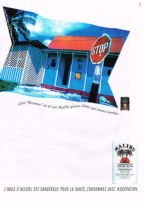 ADVERTISEMENT ADVERTISING 064 1993 MALIBU White Rum with Coconut