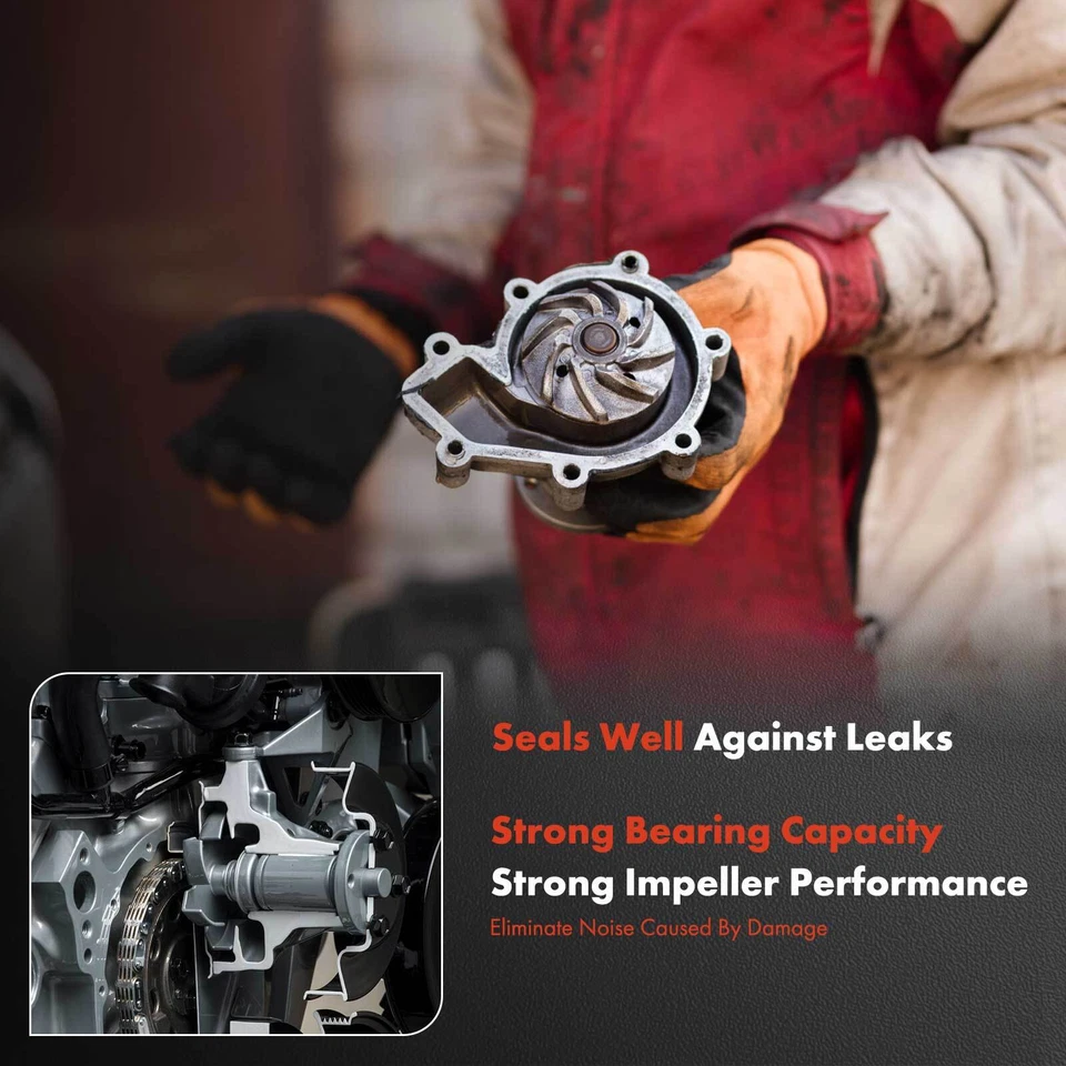 Engine Water Pump w/ Gasket for Chrysler Town & Country 1990-2000 Voyager Dodge - Image 4 of 4