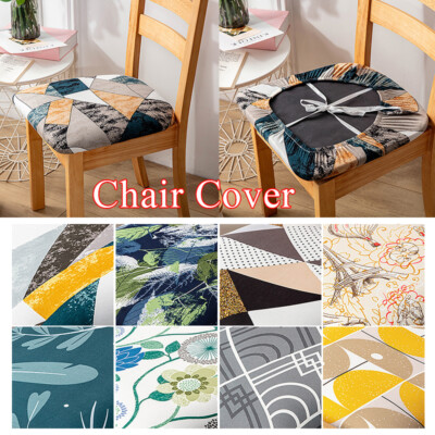 Stretch Dining Chair Seat Covers Removable Seat Cushion Slipcovers  Protector