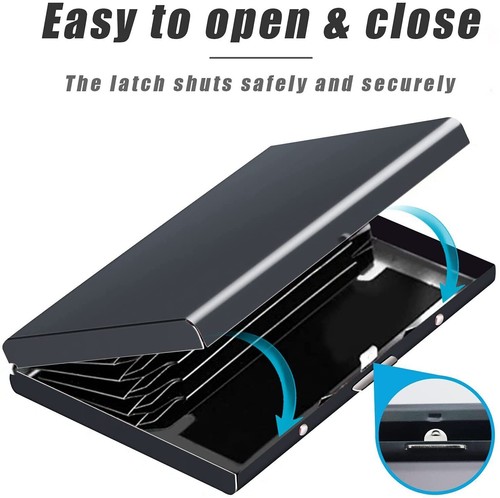 Men Stainless Steel RFID Blocking Credit Card ID Holder Slim Money Travel Wallet - Picture 6 of 22