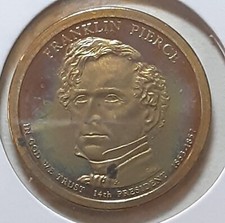 2010 Franklin Pierce Presidential S Dollar - Proof - TARNISHED or SPOTTED