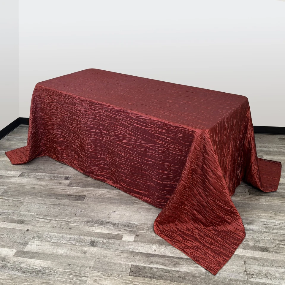 Crinkle Taffeta Tablecloths Rectangular for Weddings & Parties 90 x 156 inches - Image 4 of 4