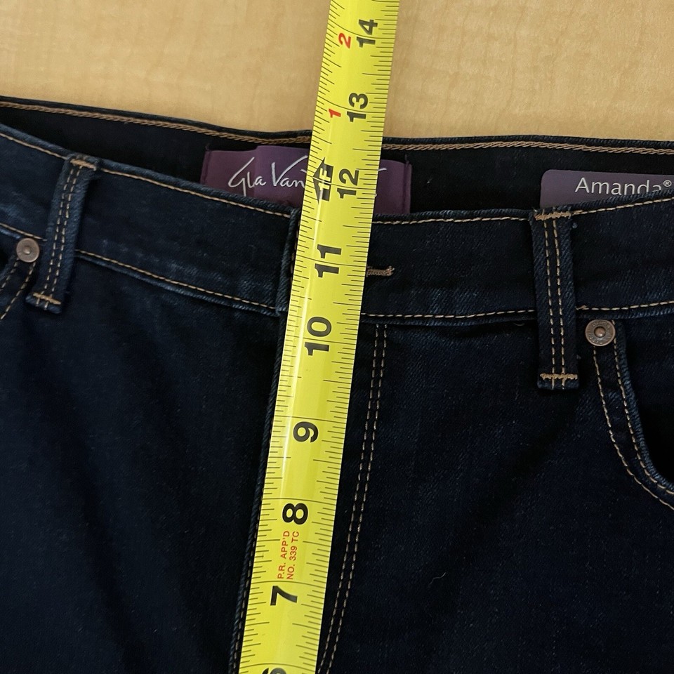Gloria Vanderbilt Womens Navy Denim Jeans Sz 12 Amanda Bootcut High