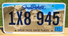 SOUTH DAKOTA License Plate MOUNT RUSHMORE GREAT FACES (RANDOM PLATE#)
