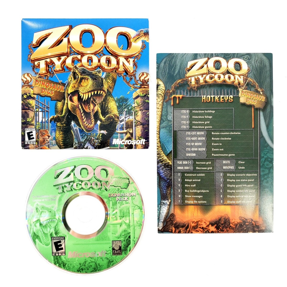 Zoo Tycoon: Dinosaur Digs (PC, 2002) w/ Hotkeys & Sleeve