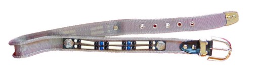 Bronze Beaded Stamped Medallion Concho Belt w/ Carved Horn Beads sz 30-40” Bronze Beaded Stamped Medallion Concho Belt w/ Carved Horn  main image 3