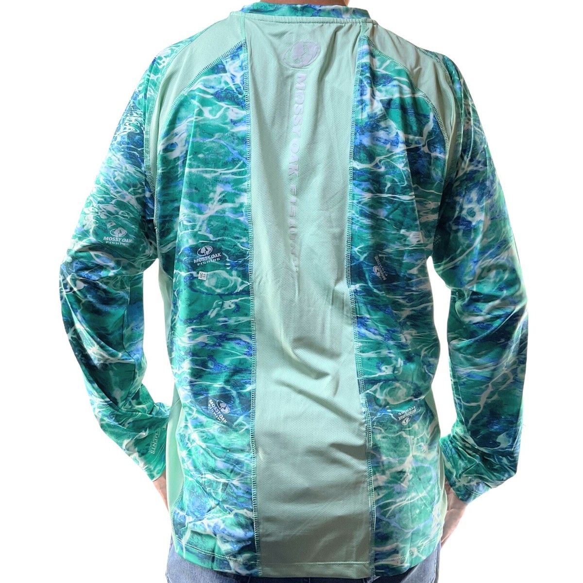 T-shirt De Pêche Mossy Oak Manches Longues - Gris Steelhead, Taille M, Anti-UV Et Respirant