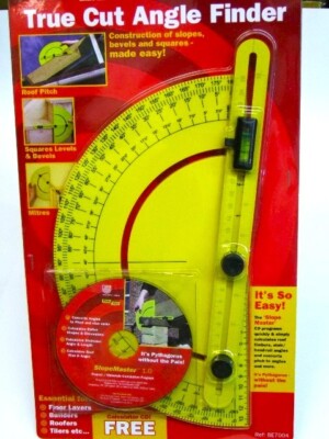 True Cut Winkelsucher Gehrungslehre Dachneigung Fase Messwerkzeug + CD NEU