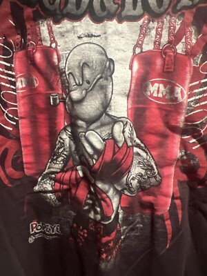 POPEYE “ARMED & LOADED” Tシャツ VTG 90's Popeye Armed and Loaded MMA Graphic Print T Shirt Mens
