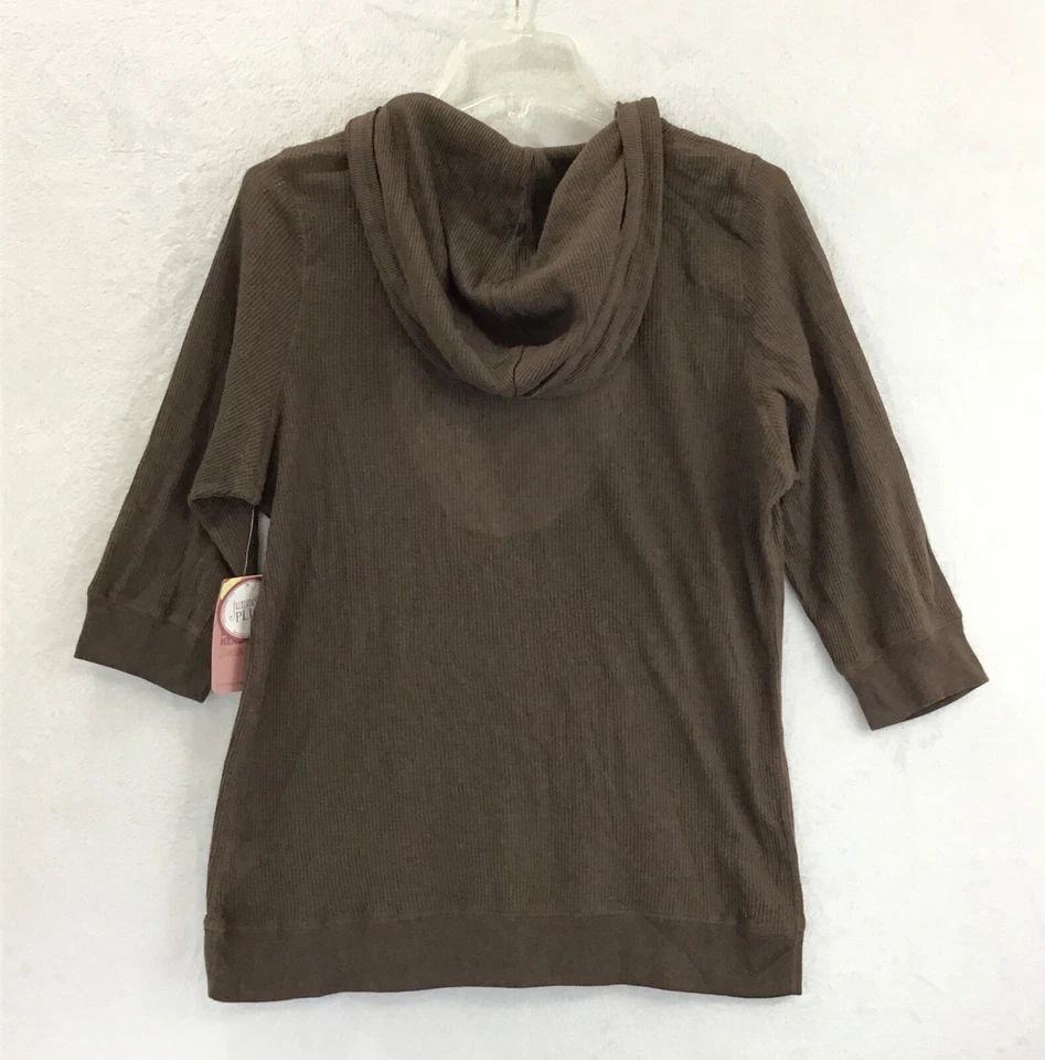 Утка голова коричневый мешок карман тепловой вафли вязаный пуловер Топ / Junior's размер 2 X - Изображение 3 из 4