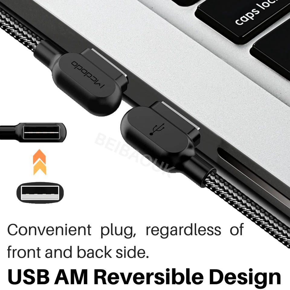 3 Pack Mcdodo 90 Degree USB Cable Lot LED Fast Charge Data For iPhone Charger SE - Image 3 of 4
