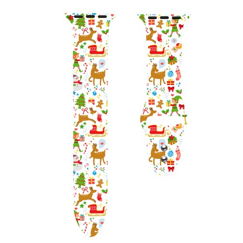 Silicone Straps For Apple Watch Series 6 SE 5 4 3 2 1 Christmas Wristwatch Band - Picture 50 of 157
