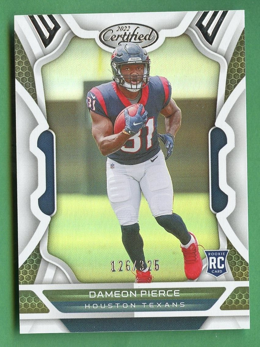 DAMEON PIERCE 2022 CERTIFIED FOOTBALL ROOKIE MIRROR PARALLEL /325 TEXANS
