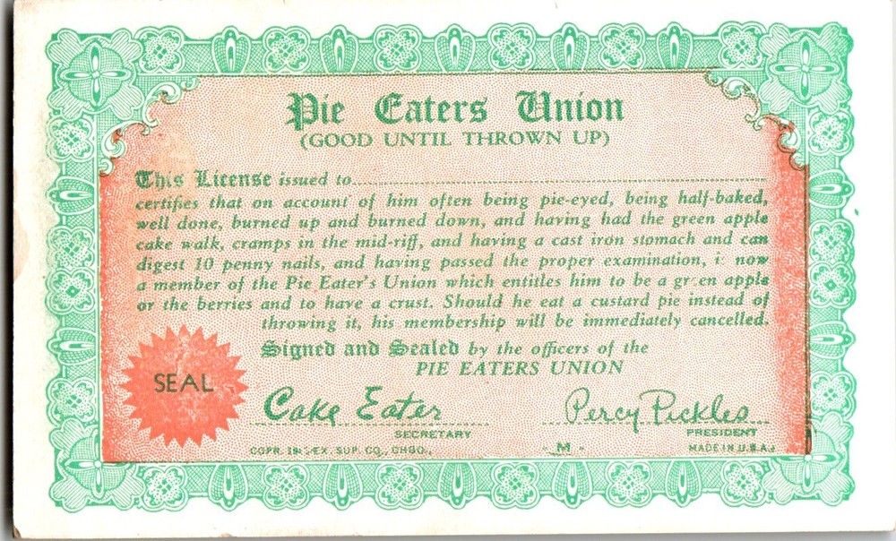 Pie Eaters Union Arcade Card Digest Penny Nails Green Apple Cake Walk 1941