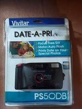 New VIVITAR PS50DB DATE-A-PRINT FOCUS FREE AUTO-FLASH 35 mm Point Shoot CAMERA