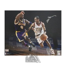 Allen Iverson Autographed Philadelphia 16x20 Basketball Photo - BAS (Silver Ink)