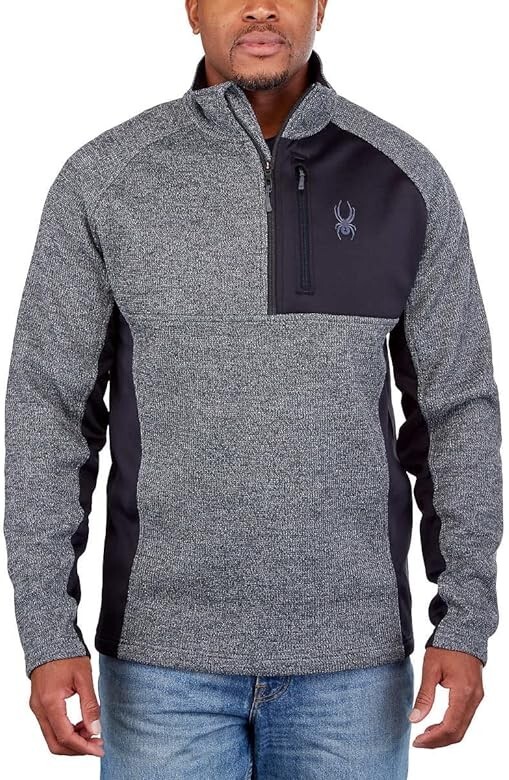 Spyder Men's Half Zip Sweater Gait Knit Pullover Jacket Large/Gray New With Tag!