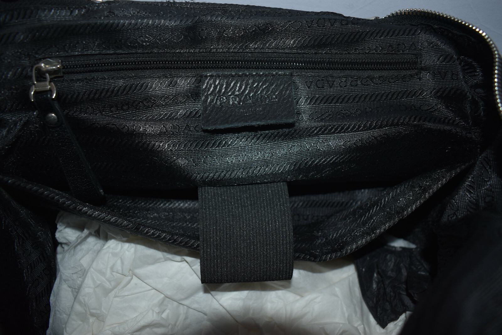 Prada Black Leather Double Zip Top Large Backpack Rucksack Bag Mens Unisex image 10