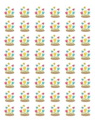 48 TULIP FLOWERS ENVELOPE SEALS LABELS STICKERS 1.2'' ROUND