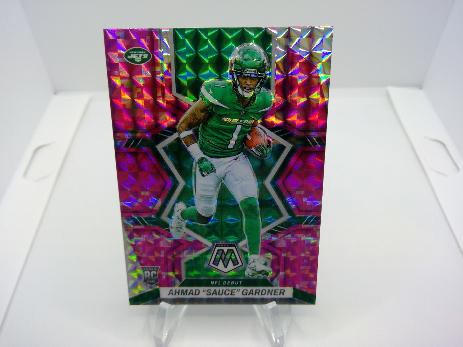 2022 Panini Mosaic Ahmad Sauce Gardner Rookie Camo Pink NFL Debut #289