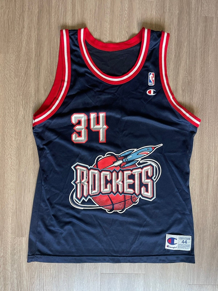 Vintage Houston Rockets Hakeem Olajuwon Champion Jersey 44 Large