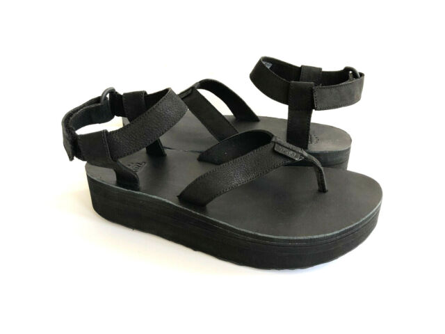teva black platform sandals