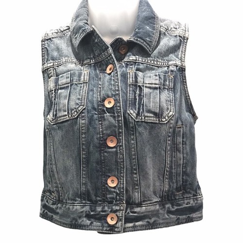 Express Womens Denim Vest Blue 100 