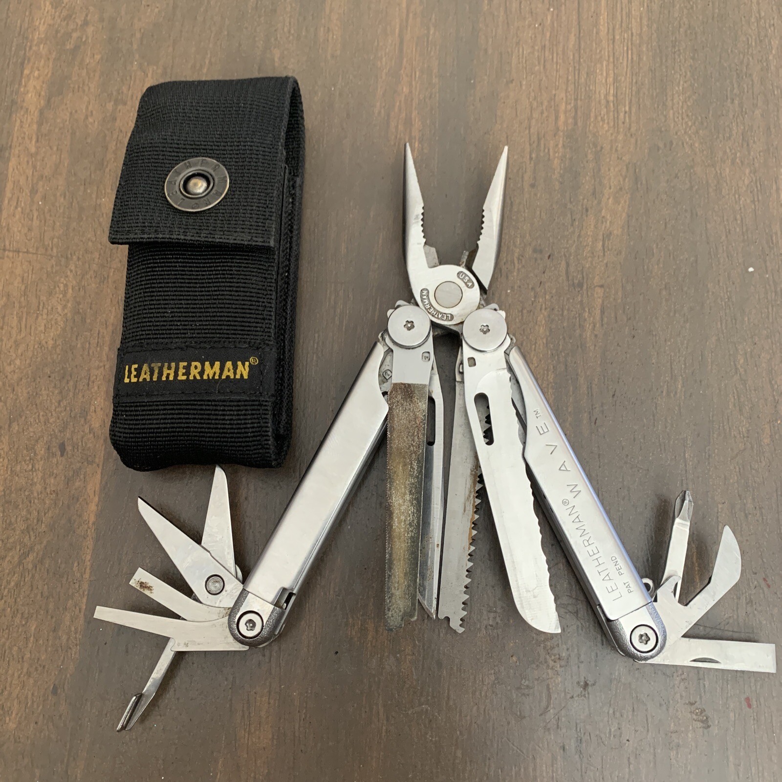 LEATHERMAN, Wave Multitool Wire Cutters, With Nylon Sheath 37447002717
