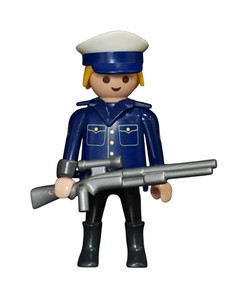 Figurine Playmobil Polizist Vert - Police City P-2251-V - Occasion - Origine Allemagne