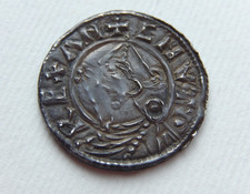A763 - Anglo-Saxon Cnut Silver Hammered Pointed Helmet Type Penny. 1024-30