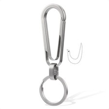 Titanium Carabiner Keychain Clip with Key Ring, 2 Inch Small Heavy Duty Casual