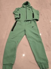 Mens Nike Tech Sweatsuit Tracksuit Set Black And Green-top L and bottom Xl